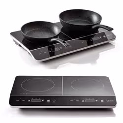Quest 35840 Digital Double Induction Hob/Hot Plate, Heat & Timer Control
