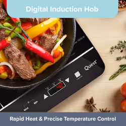 Quest 35840 Digital Double Induction Hob/Hot Plate, Heat & Timer Control