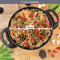 Quest 35870 Electric Non-Stick Wok with Lid / Rapid Heating, 1500W