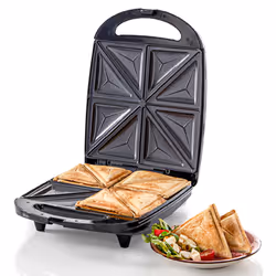 Quest 35990 Quad Sandwich Toaster / 4 Portion 8 Slice Non-Stick Toastie Maker / Auto Temperature Control / Cool Touch Handle ...