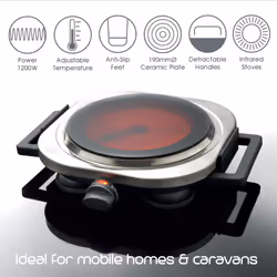 Quest 36249 Single Ceramic Hot Plate / Adjustable Temperature Control