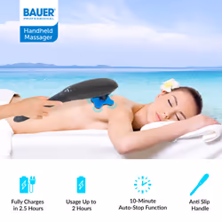 Bauer Professional 38309 Handheld Deep Tissue Massager / 6 Massage Heads