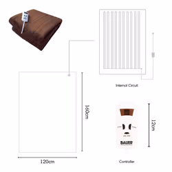 Bauer 39040 Luxury Soft Touch Heated Throw Blanket (Brown, Double Size)