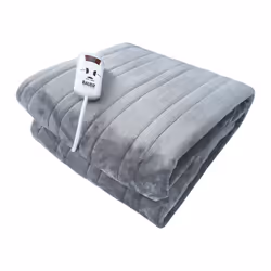 Bauer Professional 39049 Luxury Soft Touch Heated Throw Blanket (Grey, Double)
