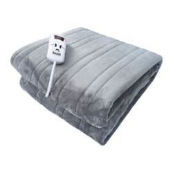 Bauer Professional 39049 Luxury Soft Touch Heated Throw Blanket (Grey, Double)