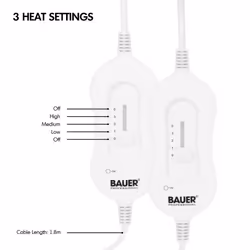 Bauer 39080 Electric Under Blanket / 150x200cm Size / 3 Heat Settings