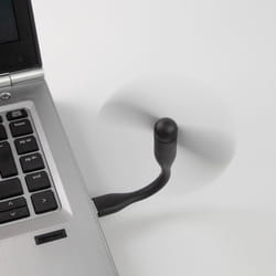 Laptop Mini USB Fan Black or White Portable Cooling Lightweight PC MAC Cooler - Black USB Fan