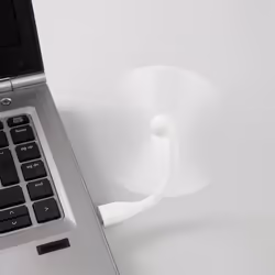 Laptop Mini USB Fan Black or White Portable Cooling Lightweight PC MAC Cooler - White USB Fan