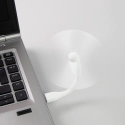Laptop Mini USB Fan Black or White Portable Cooling Lightweight PC MAC Cooler - White USB Fan