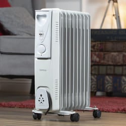 Benross 41960 Portable 9 Fin Oil Filled Radiator / Adjustable Thermostat / Automatic Overheat Protection / Cool Touch Carry Handle / 2000W / White