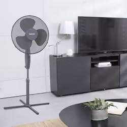 Benross 43840 16-Inch Adjustable Oscillating 3-Speed Standing Fan / Grey