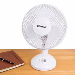 Benross 43910 9-Inch Standing Desk Fan / Easy Push Control Buttons, 20W