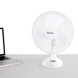 Benross 43920 12-Inch Standing Desk Fan / Easy Push Control Buttons