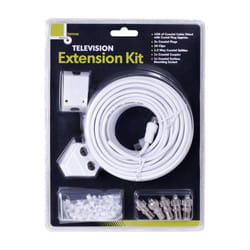 Benross 44110 15 Metre TV Extension Cable Kit / Coaxial Cable Extension Cord / DIY Setup / Includes Additional Accessories, Mounting Socket & Clips
