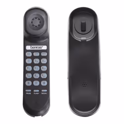 Benross 44550 Slimline Corded Telephone / Table & Wall Mountable / Black