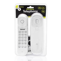 Benross 44560 Slimline Corded Telephone / Table & Wall Mountable / White