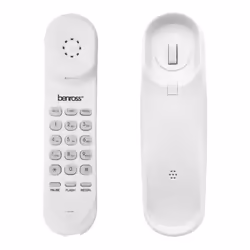 Benross 44560 Slimline Corded Telephone / Table & Wall Mountable / White
