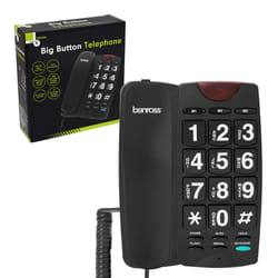 Benross Big Button Landline Telephones with LED Ringer Light - Black