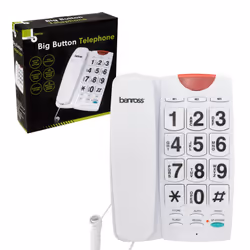 Benross Big Button Landline Telephones with LED Ringer Light - White
