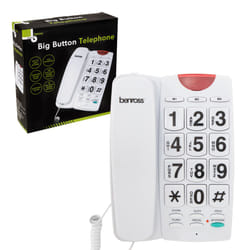 Benross Big Button Landline Telephones with LED Ringer Light - White