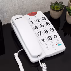 Benross Big Button Landline Telephones with LED Ringer Light - White