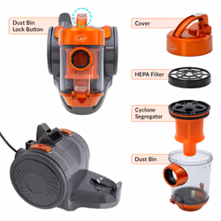 Quest 44889 Compact Bagless Cyclonic Vacuum / Multi-Surface, Nozzle Included
