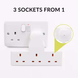 Benross 45090 Standard 3 Way Wall Adaptor Socket / Simple Wall Extension