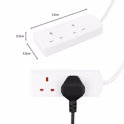Benross 45260 2-Way Extension Cable / 5 Metre Extension Lead / Ideal for Home, Office or Garden / 2 UK Plug Sockets / 240V AC, 13 Amps / White Colour