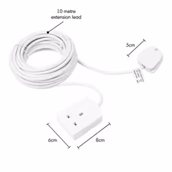 Benross 1-Way Extension Cables / 5m or 10m Length / UK Plug Socket / 240V AC, 13 Amps / White Colour Cable - 10 Metres