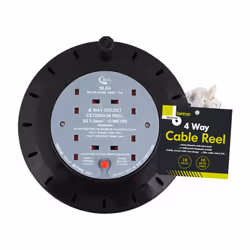 Benross 4-Way Extension Cable Reels / 10m or 15m Cable Options / UK Plug Sockets - 10 Metres