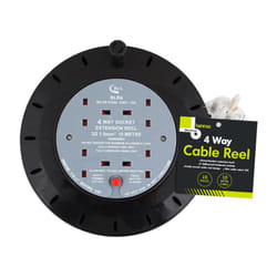 Benross 4-Way Extension Cable Reels / 10m or 15m Cable Options / UK Plug Sockets - 10 Metres