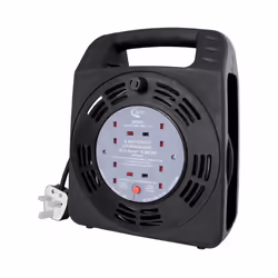 Benross 4-Way Extension Cable Reels / 10m or 15m Cable Options / UK Plug Sockets - 15 Metres