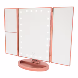 Bauer Professional Foldable LED Mirrors - Rose Gold