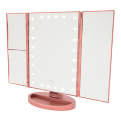 Bauer Professional Foldable LED Mirrors - Rose Gold