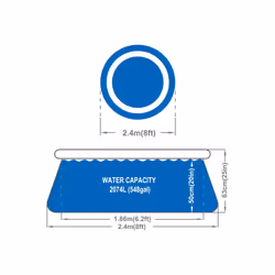 Avenli 83270 8ft Diameter Inflatable Family Pool / Easy Setup & Drainage