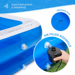 Sun Club 83390 Inflatable Family Paddling & Swimming Pool / 440L Capacity