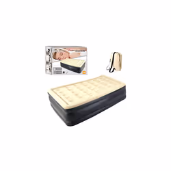 Benross High Raised Double Flocked Inflatable Airbed Black 196 x 145 x 47cm