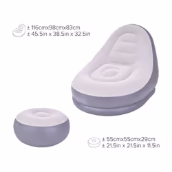 Avenli 88150 2-in-1 Inflatable Deluxe Lounger Lounger Chair & Foot Stool