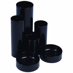 - Multipurpose desk organiser - Four tube holders of different sizes and two shallow easy scoop trays for smaller items - Ide ...