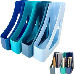 Deflecto Cool Breeze A4 Magazine Files Deep Blue and Aqua (Pack 4) - C