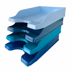 Deflecto Cool Breeze A4 Continental Letter Trays Deep Blue and Aqua (P