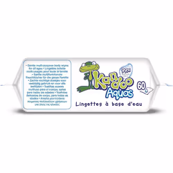 Aquas 99 Percent Water Based Flushable Moist Toilet Tissues, 4 x 60 Wipes (Total 240 wipes), Biodegradable, Plastic Free, Toilet Training Wet Toilet