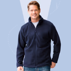 Russell Mens Full Zip Outdoor Fleece Jacket - XL, French Navy