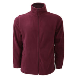 Russell Mens Full Zip Outdoor Fleece Jacket - XS, Burgundy