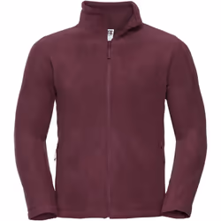 Russell Mens Full Zip Outdoor Fleece Jacket - 3XL, Burgundy