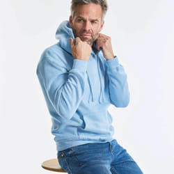 Russell Colour Mens Hooded Sweatshirt / Hoodie - M, Sky Blue