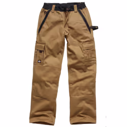 Dickies Mens Two Tone Work Trousers Cargo Multi Pocket Knee Pad Slots - Khaki/Black, 44