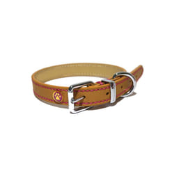 Rosewood Luxury Leather Dog Collar 10 - 14-inch, Tan