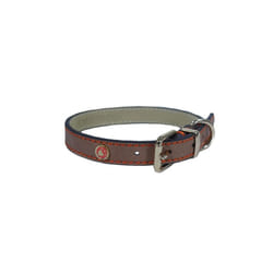 Rosewood Luxury Leather Dog Collar 10 - 14-inch, Brown