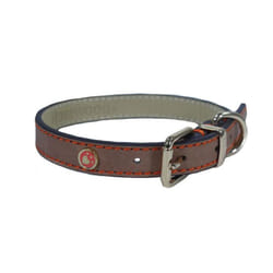 Rosewood Luxury Leather Dog Collar 14 - 18-inch, Brown